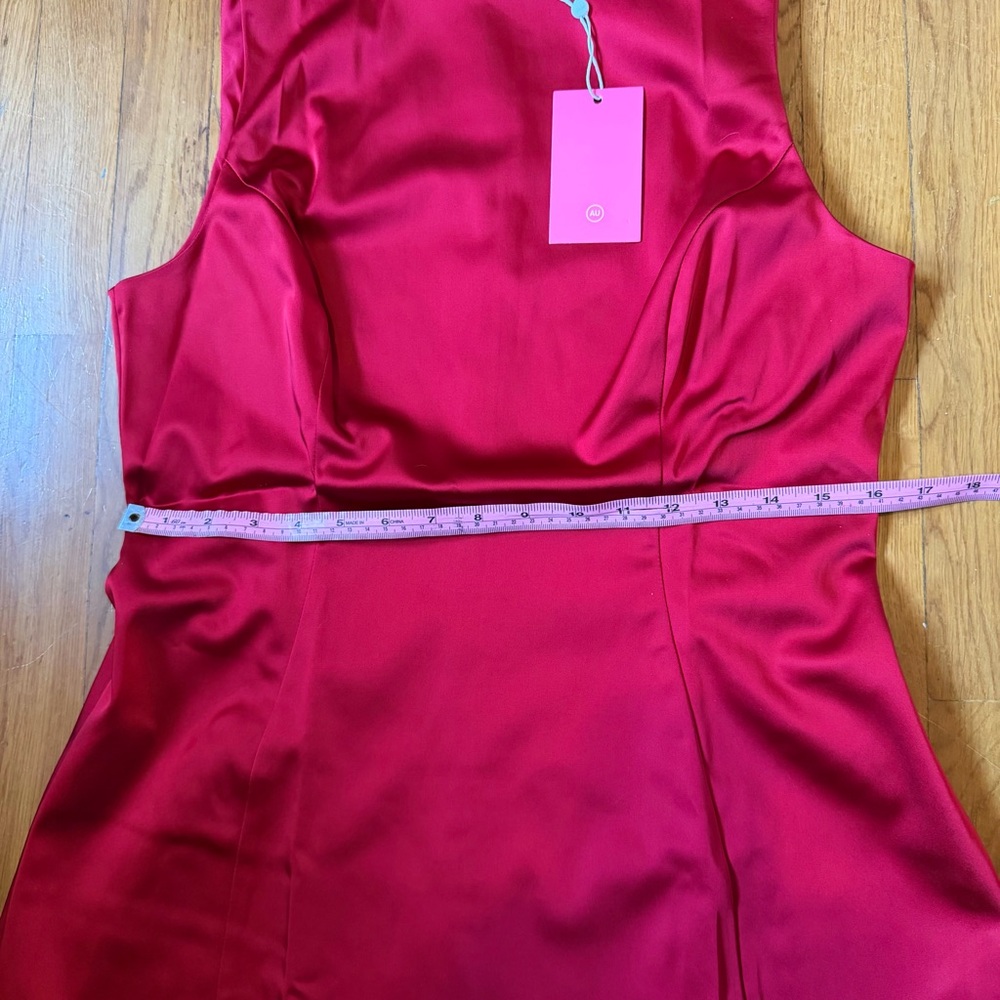Amanda Uprichard Tonya Dress in Ruby - Picture 9 of 10